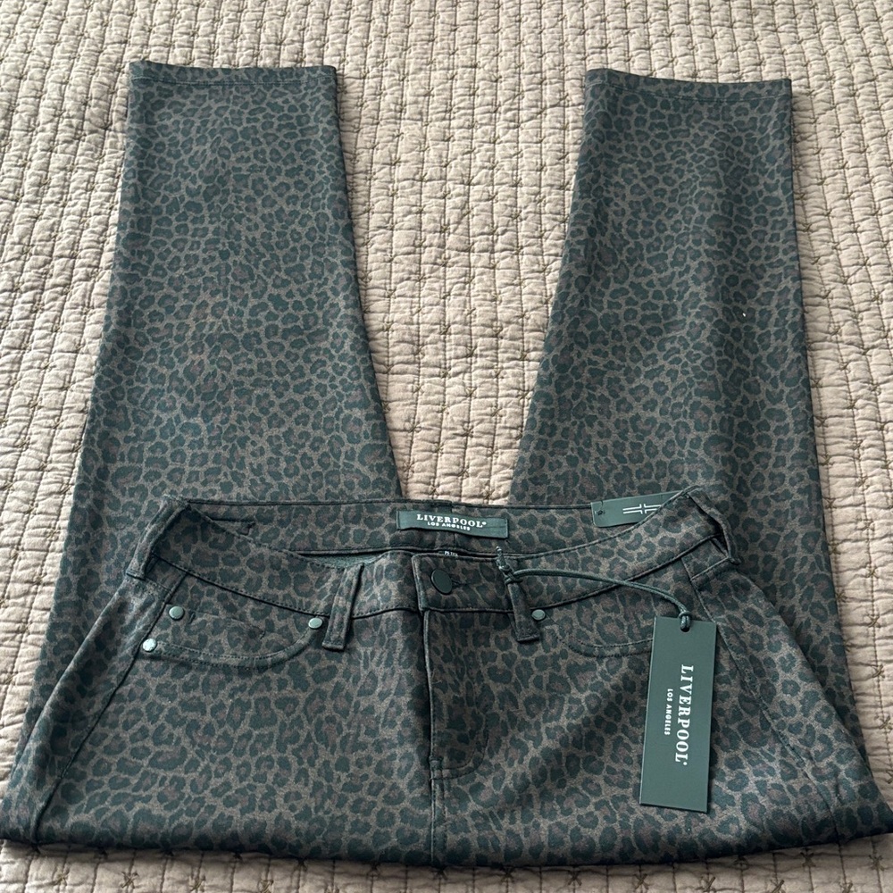 Liverpool Black/Brown Cheetah print pants | Sz 28p